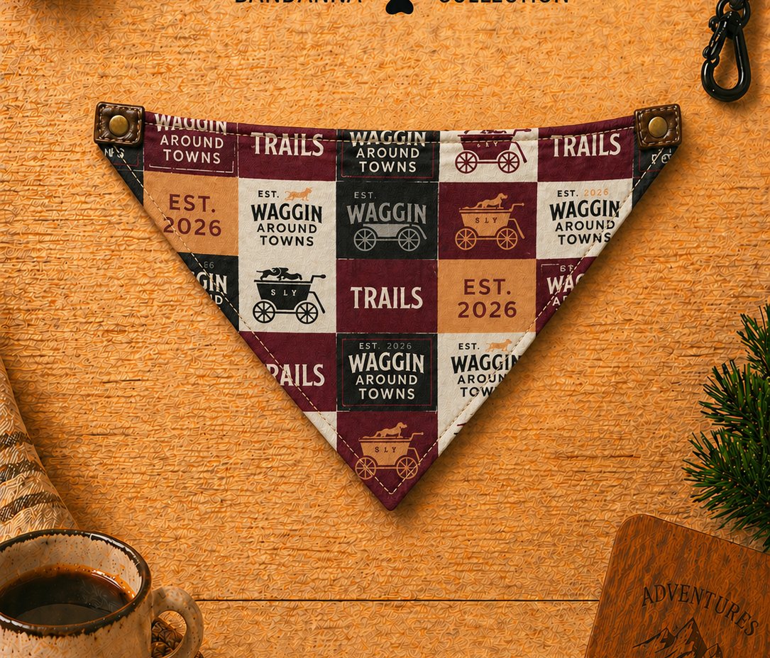 Drifter bandanna — patchwork quilt of WAT brand elements