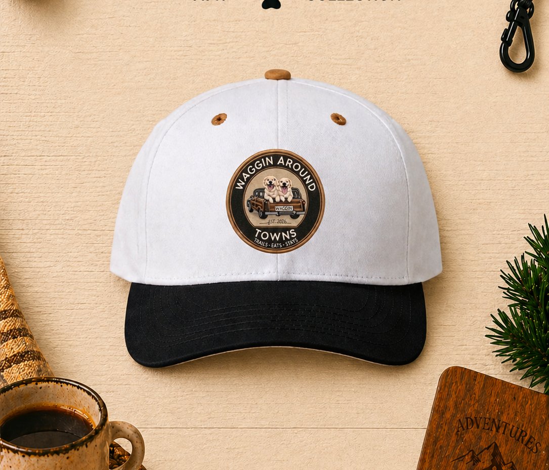 Heritage hat — cream crown with black brim