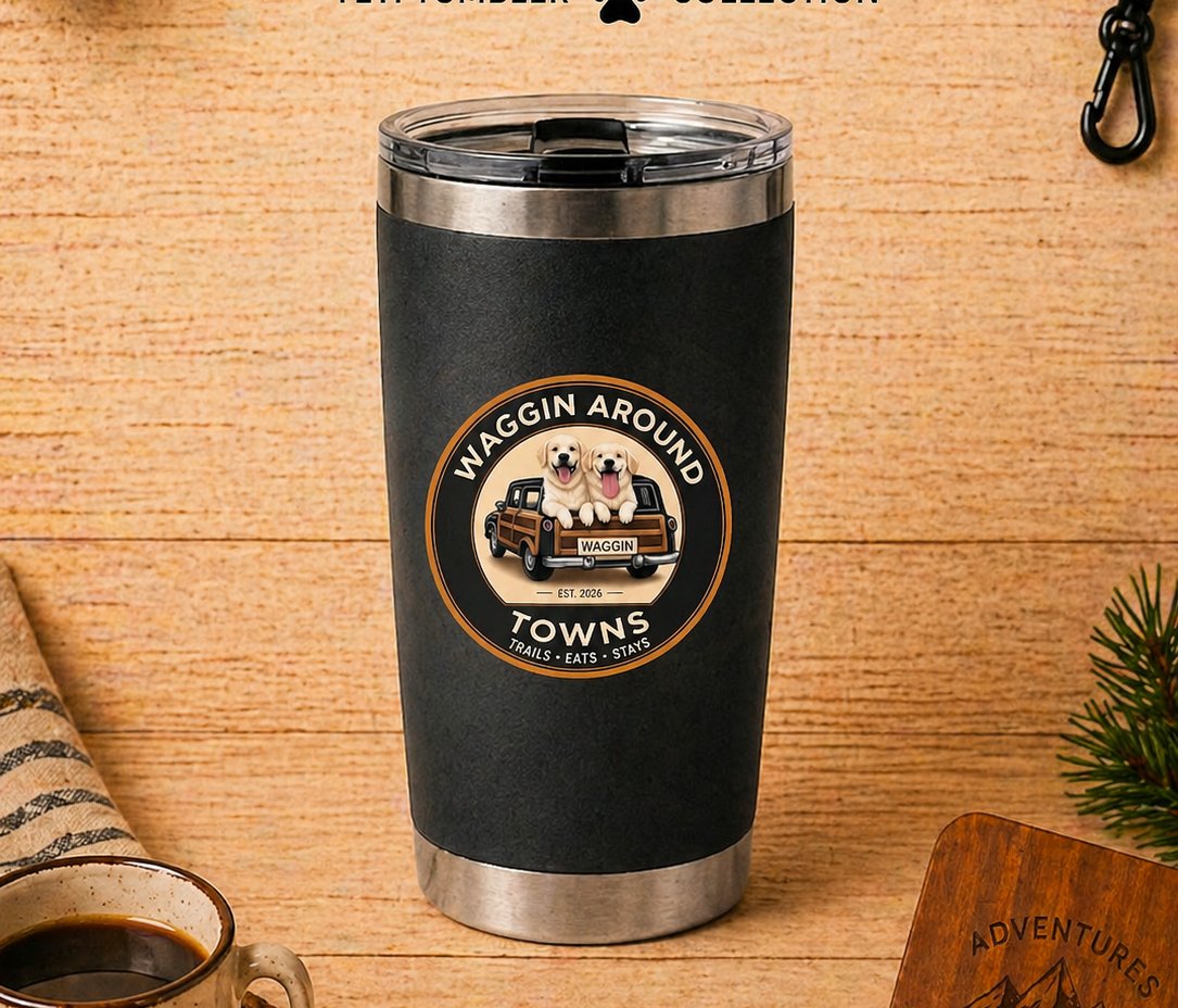 Heritage Yeti tumbler — matte black with WAT badge